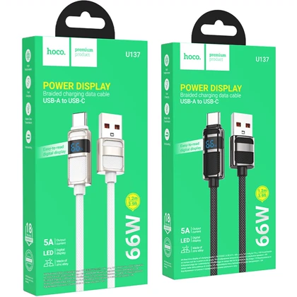 کابل تایپ سی هوکو HOCO مدل U137 طول 1.2 متر 5 آمپر