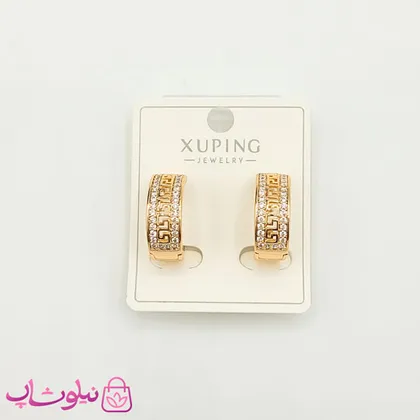 گوشواره حلقه‌ای پهن ژوپینگ طرح ورساچه طلایی