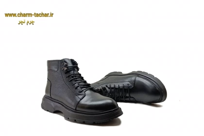 نیم بوت لوفر مردانه بندی بغل زیپ‌دار چرم طبیعی si160