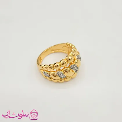 انگشتر زنانه وای اس ایکس سه ردیفه