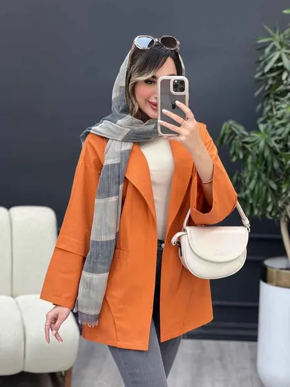 مانتو برش هلالی دو جیب