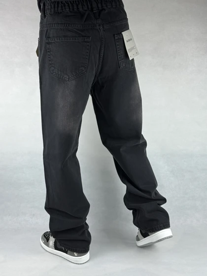 شلوار بگ مردانه ذغالی ساده 155