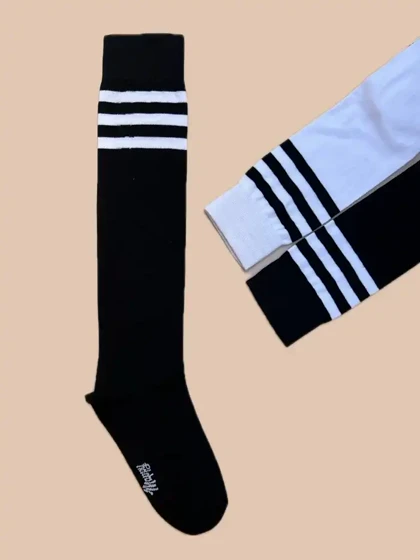 جوراب ساق بلند زیر زانو زنانه طرح سه خط
