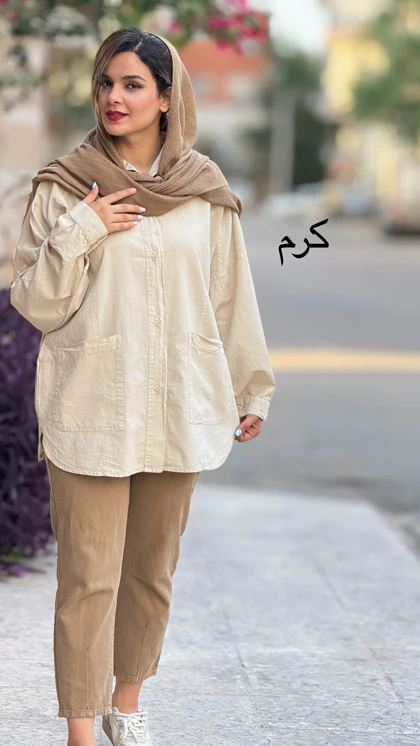 مانتو لینن جیب پایین