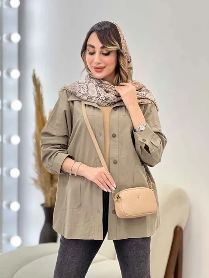 مانتو دو جیب برش‌دار روژین