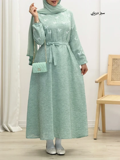 4285-پیراهن گلدوزی پاپیون