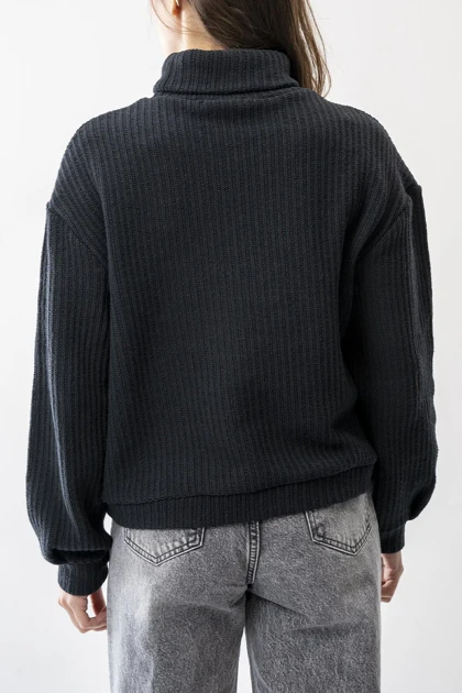 بافت یقه اسکی آستین بلند زنانه