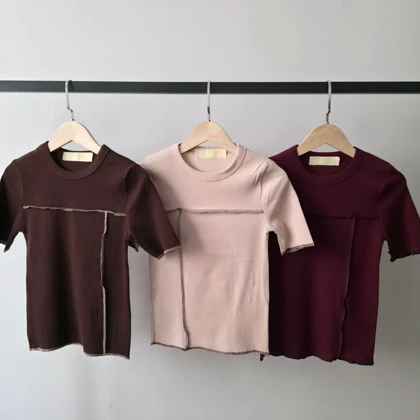 بلیز یقه گرد کثیف دوزی