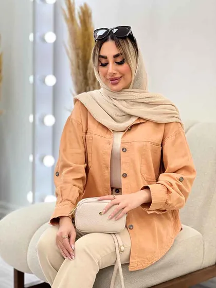 مانتو کتان دو جیب پشت پیله
