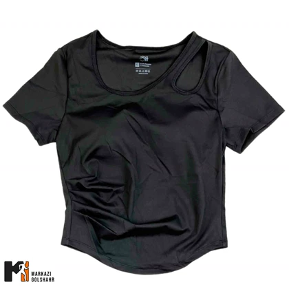تیشرت ورزشی زنانه مدل کاپ‌دار جذب کد 084