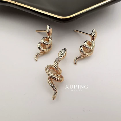 نیم‌ست زنانه طلایی طرح مار پیچ‌خورده – برند Xuping