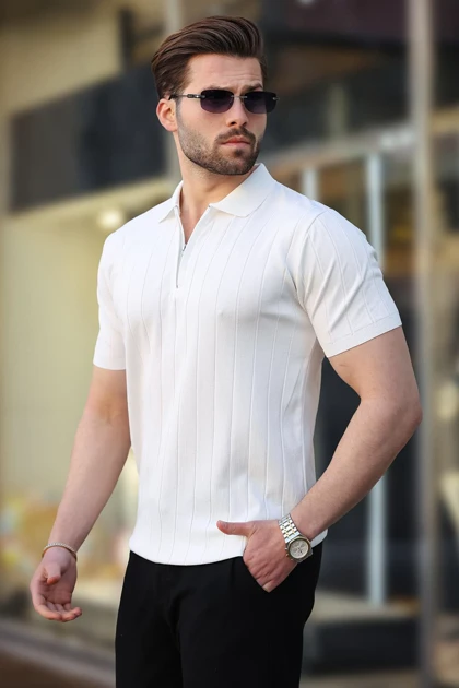 تیشرت یقه پولو مردانه اورجینال مدمکست madmext