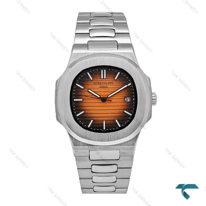ساعت پتک فیلیپ مردانه استیل صفحه مشکی نارنجی Patek-6531-G