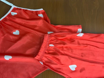 ست تاپ و شلوارک طرح قلب 214