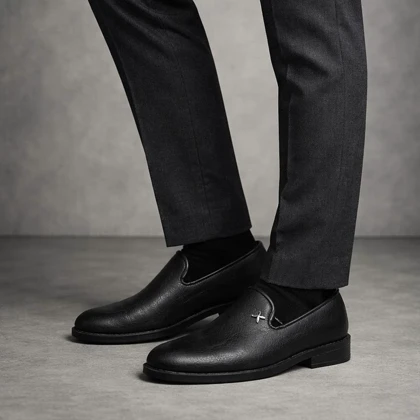 کفش کالج مردانه مشکی مدل Farid