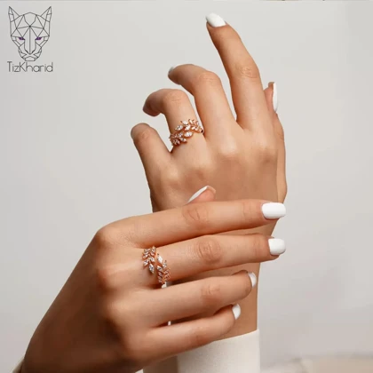 انگشتر جوانه الماس ژوپینگ