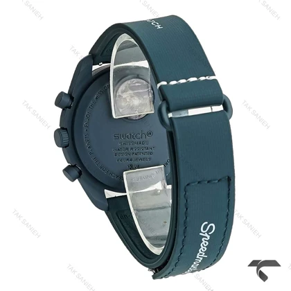 ساعت امگا سواچ مون واچ سرمه ای بند رابر Swatch-10197-U