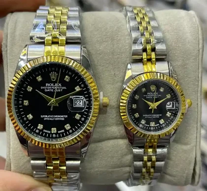 ساعت رولکس زنانه و مردانه طرح دیجاستR-1711 بند دو رنگ