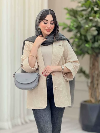 مانتو آستین پاکتی جیب نما ترگل