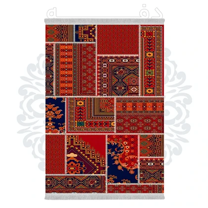 فرشینه از جنس پارچه هازان مخمل ترک طرح سنتی و مدرن برند دفه کد DHU269