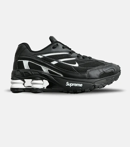 کفش کتانی مردانه مشکی سفید نایک NIKE x SUPREME shox ride 2