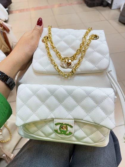 کوله پشتی چرم دخترانه شنل