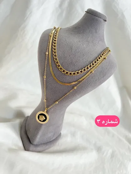 گردنبند چند لاین طرح طلا