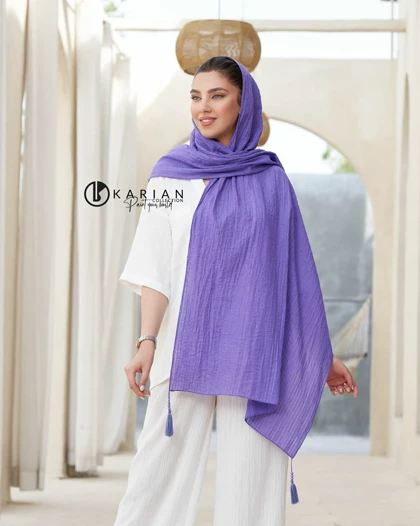 شال کتان راه راه 20338