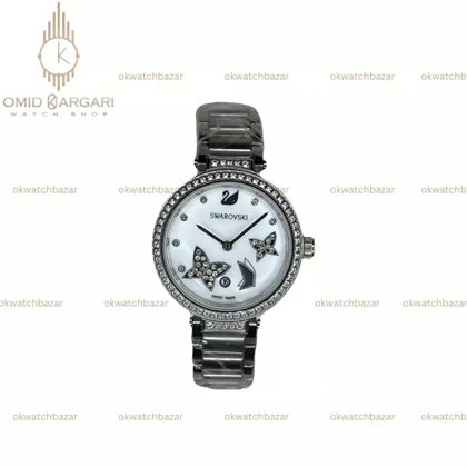 ساعت مچی سواروسکی صفحه طرحدار سفید سیلور Swarovski