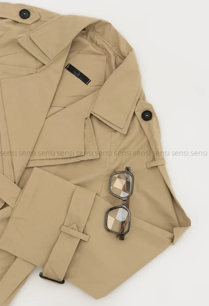 ترنچ کت کتان آستر دار @@کد1004362