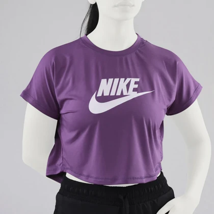 کراپ آستین کوتاه ورزشی زنانه نایک مدل VHD-3C337 بنفش