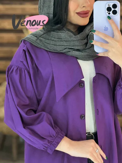مانتو یقه خرگوشی پشت پیله دار