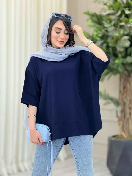 مانتو پانچ برش‌دار جیب نما