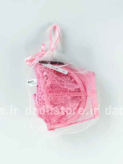 ست شورت و سوتین فنر دار پایه بلند تور و دانتل صورتی