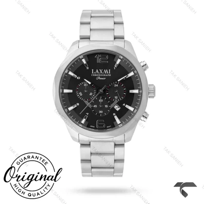 ساعت مردانه لاکسمی 8162-1 سیلور صفحه مشکی Laxmi-9828-G