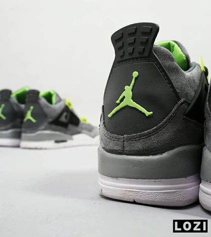 کتانی ساق‌دار مردانه طوسی مشکی سبز Nike air jordan 4