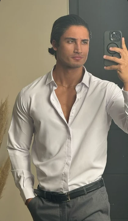 پیراهن سفید اسپرت پارچه دوشین اعلا تضمین کیفیت