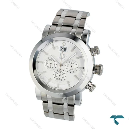 ساعت انزو EC-2168AEG مردانه کورنوگراف سیلور صفحه سفید Enzo-8121-G