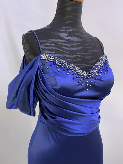 پیراهن ساتن مرواریدی