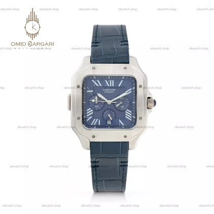 ساعت مچی کارتیه کورنوگراف بند چرمی سرمه ای Cariter