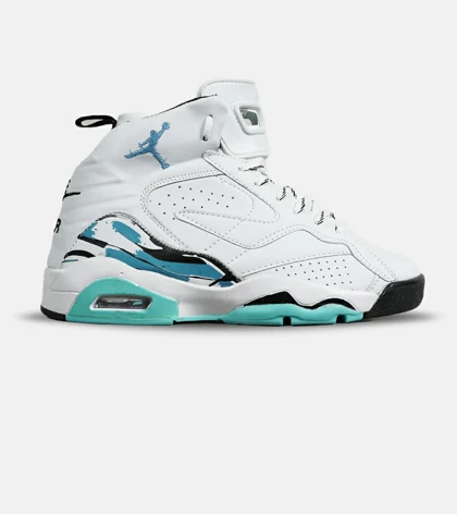 کفش کتانی ساق‌دار مردانه سفید آبی Nike air jordan 5 v02