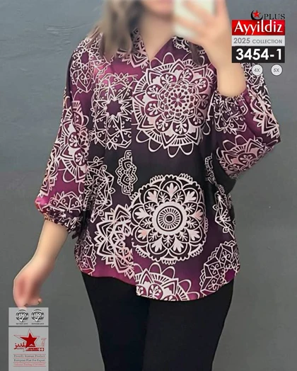 شومیز مجلسی شیک زنانه سایز بزرگ کد 3554