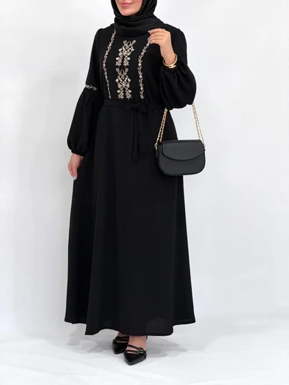 پیراهن بلند سوپرکلوش گلدوزی لعیا 1