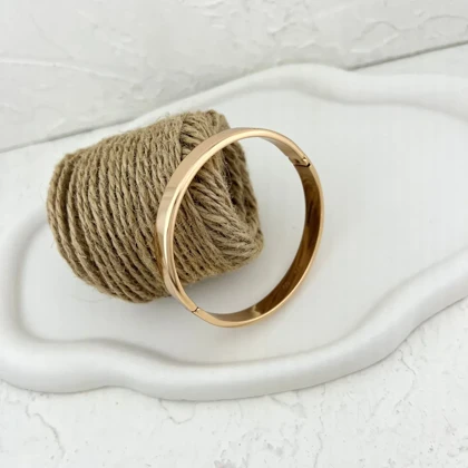 دستبند النگویی زنانه طرح آینه ایی با رنگ ثابت