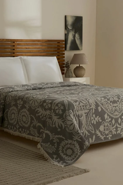 روتختی پیکه دو نفره Karaca Home مدل Avery پنبه و پلی‌استر - طوسی