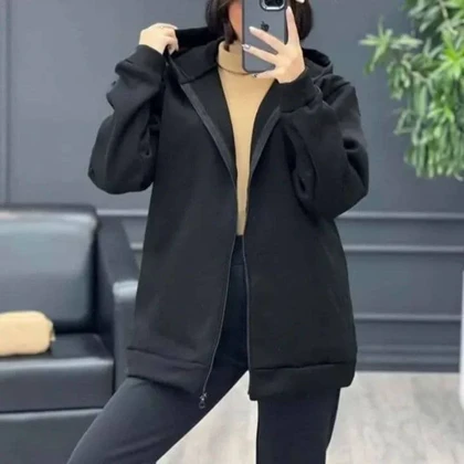 سویشرت جلو زیب ساده