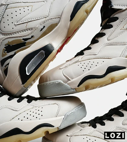 کفش کتانی ساق‌دار مردانه کرم Nike air jordan 6