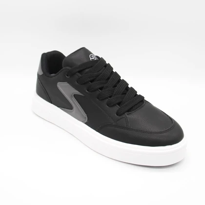 کتانی اسکیچرز کژوال مشکی طوسی بزرگپا کد 6848