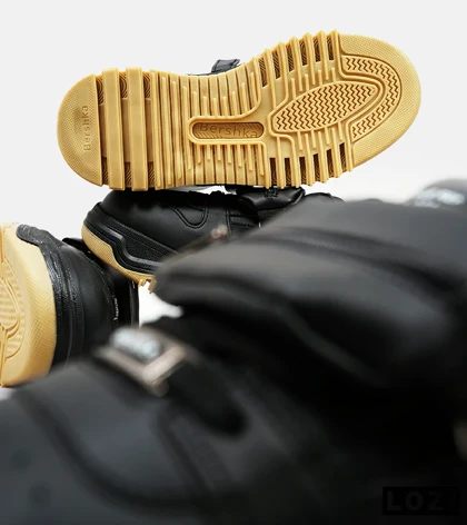 کفش کتانی بگ دار مردانه و زنانه مشکی کرم BERSHKA مدل 4846