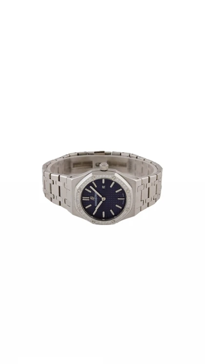 ساعت اودمار پیگه AP دورنگین زنانه نقره ای صفحه سرمه ای Audemars Piguet Royal Oak Diamonds